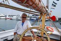 Glenn Walters on his great, great uncle’s schooner, the Bluenose