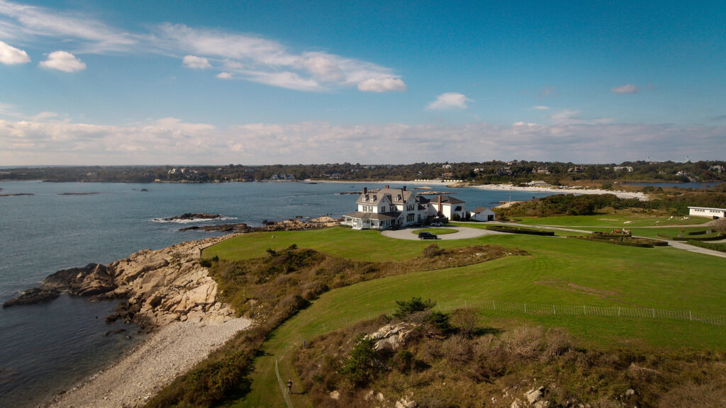 Aerial view of the beautiful nature of Newport, Rhode Island