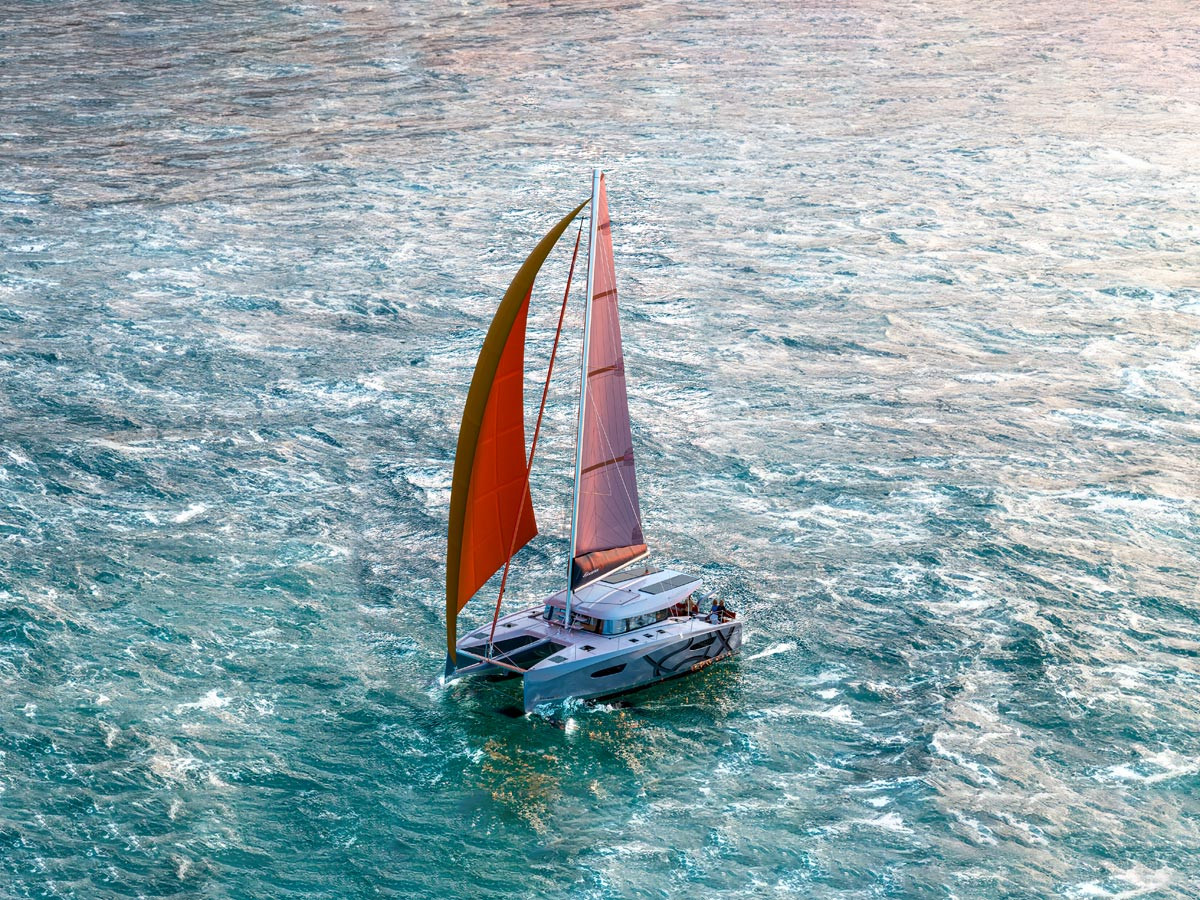 Excess 13 with red sails