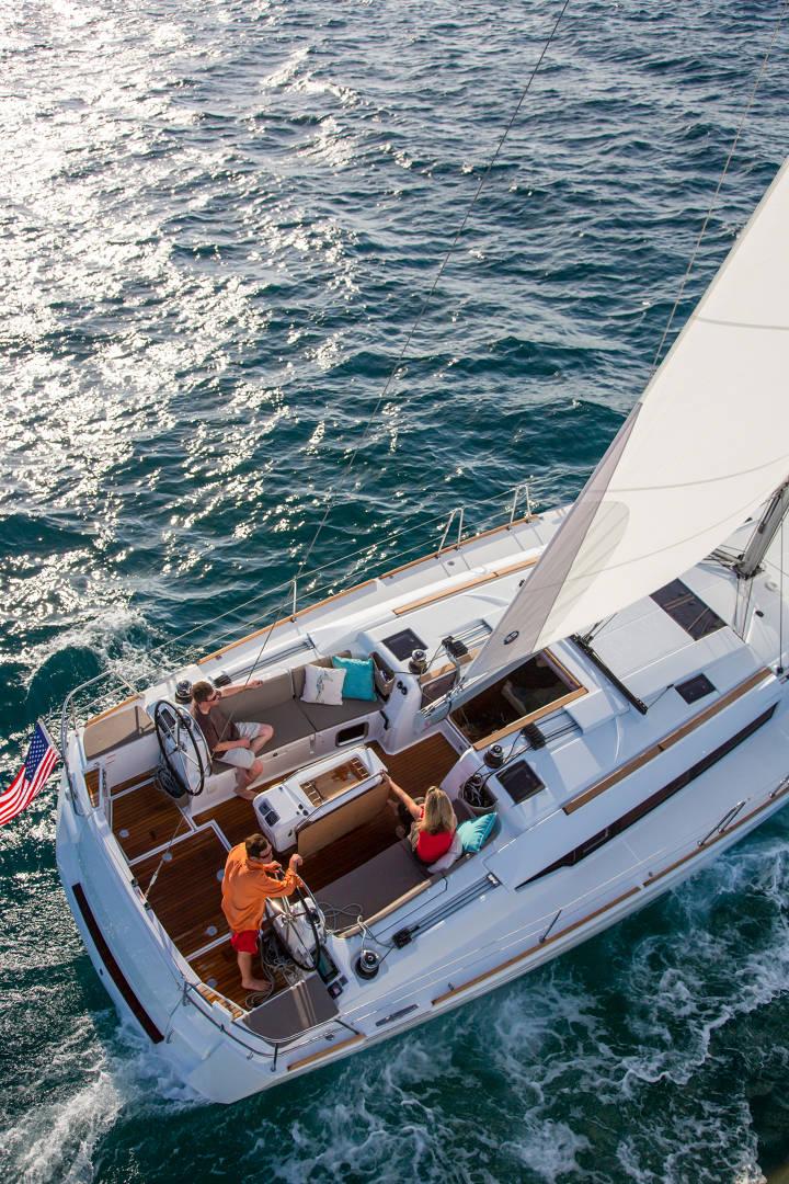 Relaxing aboard a Jeanneau Sun Odyssey 479
