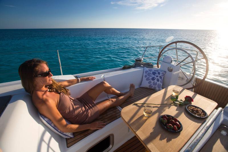 Relaxing on a Jeanneau Sun Odyssey 479