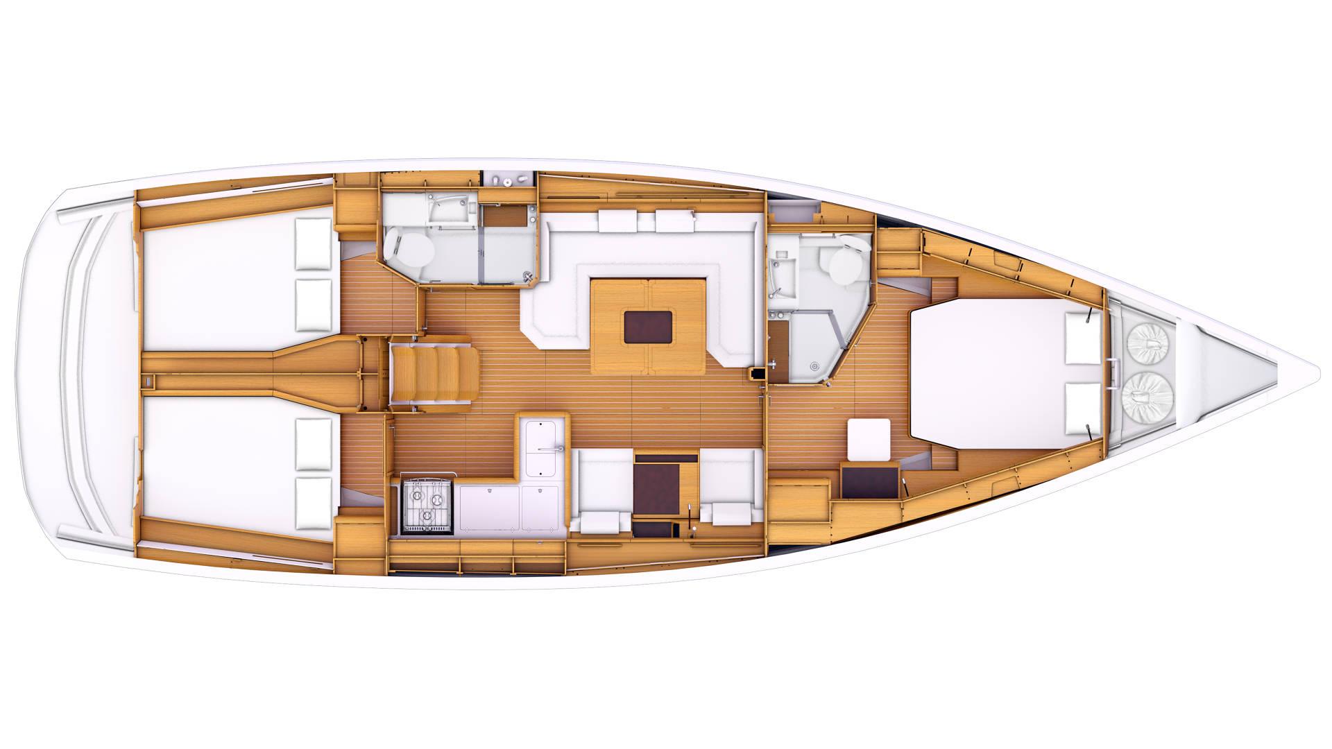 Jeanneau Sun Odyssey 479 specs top down