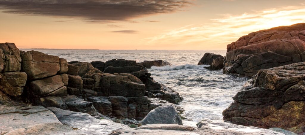 Rocky Shore in Narragansett, RI, USA